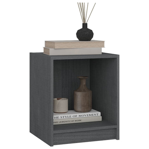 vidaXL Bedside Cabinets 2 pcs Grey 35.5x33.5x41.5 cm Solid Pinewood