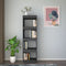 vidaXL Book Cabinet/Room Divider Grey 40x35x135 cm Solid Pinewood
