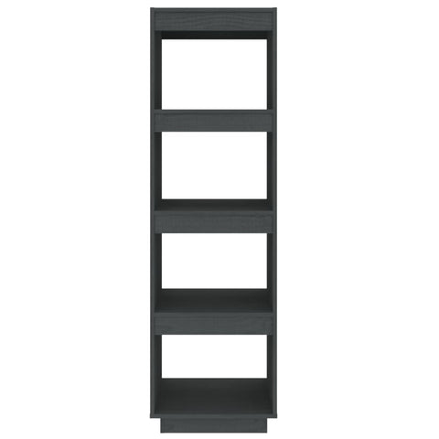 vidaXL Book Cabinet/Room Divider Grey 40x35x135 cm Solid Pinewood