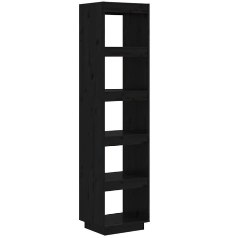 vidaXL Book Cabinet/Room Divider Black 40x35x167 cm Solid Wood Pine