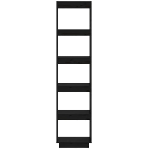vidaXL Book Cabinet/Room Divider Black 40x35x167 cm Solid Wood Pine