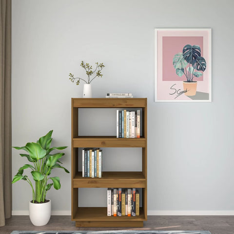 vidaXL Book Cabinet/Room Divider Honey Brown 60x35x103 cm Solid Wood Pine