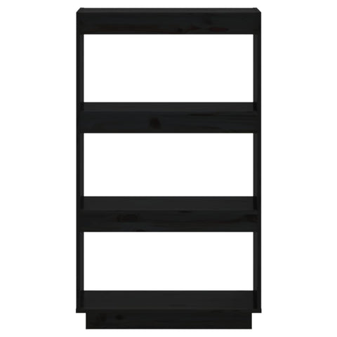 vidaXL Book Cabinet/Room Divider Black 60x35x103 cm Solid Wood Pine