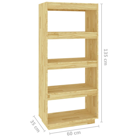 vidaXL Book Cabinet/Room Divider 60x35x135 cm Solid Pinewood