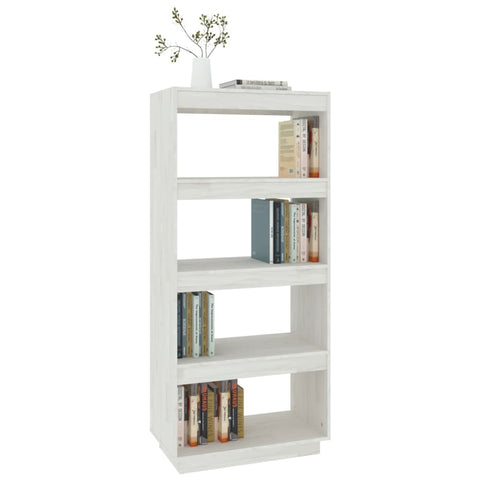 vidaXL Book Cabinet/Room Divider White 60x35x135 cm Solid Pinewood