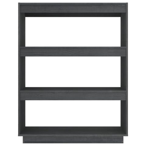 vidaXL Book Cabinet/Room Divider Grey 80x35x103 cm Solid Pinewood
