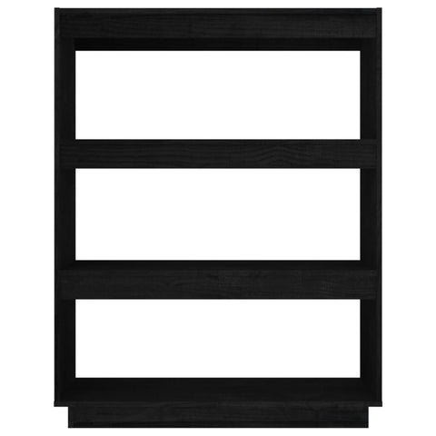 vidaXL Book Cabinet/Room Divider Black 80x35x103 cm Solid Pinewood