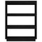 vidaXL Book Cabinet/Room Divider Black 80x35x103 cm Solid Pinewood