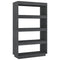 vidaXL Book Cabinet/Room Divider Grey 80x35x135 cm Solid Pinewood