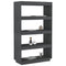 vidaXL Book Cabinet/Room Divider Grey 80x35x135 cm Solid Pinewood