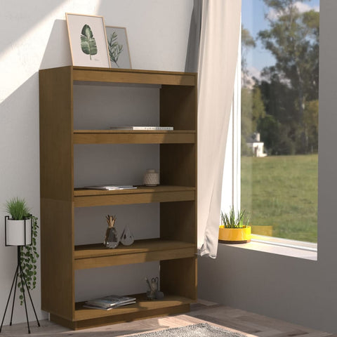 vidaXL Book Cabinet/Room Divider Honey Brown 80x35x135 cm Solid Pinewood