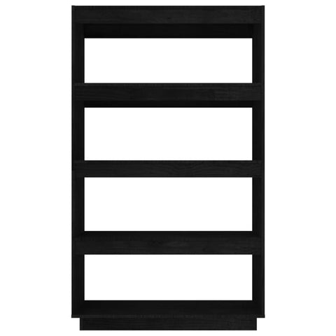 vidaXL Book Cabinet/Room Divider Black 80x35x135 cm Solid Pinewood