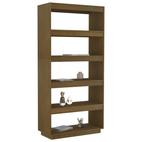 vidaXL Book Cabinet/Room Divider Honey Brown 80x35x167 cm Solid Pinewood