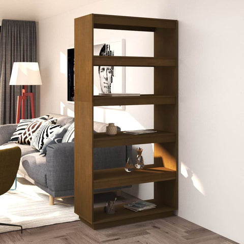vidaXL Book Cabinet/Room Divider Honey Brown 80x35x167 cm Solid Pinewood
