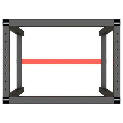 vidaXL Work Bench Frame Matte Black and Matte Red 70x50x79 cm Metal