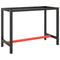 vidaXL Work Bench Frame Matte Black and Matte Red 110x50x79 cm Metal