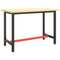 vidaXL Work Bench Frame Matte Black and Matte Red 110x50x79 cm Metal