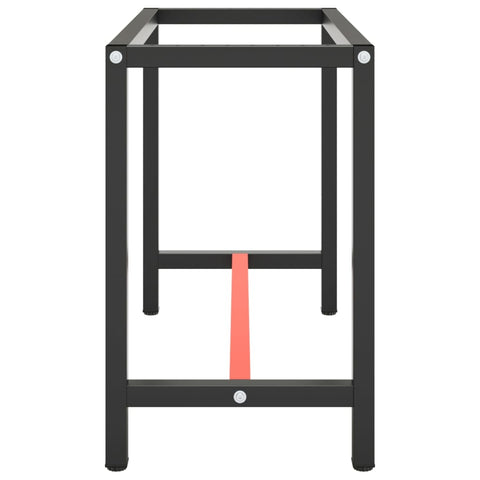 vidaXL Work Bench Frame Matte Black and Matte Red 110x50x79 cm Metal