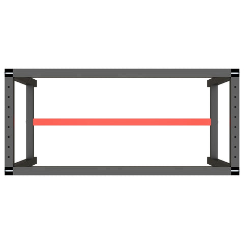 vidaXL Work Bench Frame Matte Black and Matte Red 110x50x79 cm Metal