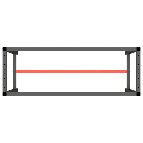 vidaXL Work Bench Frame Matte Black and Matte Red 140x50x79 cm Metal
