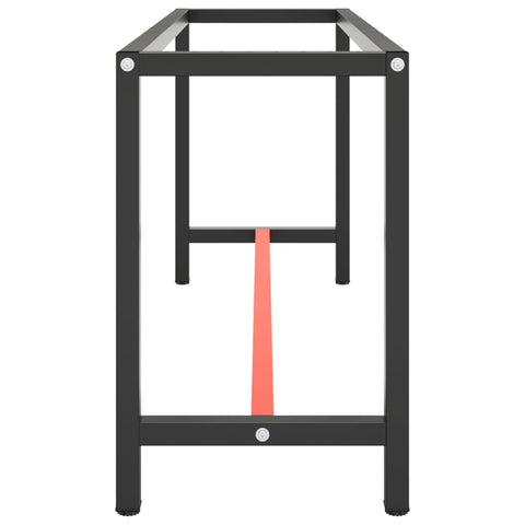vidaXL Work Bench Frame Matte Black and Matte Red 170x50x79 cm Metal