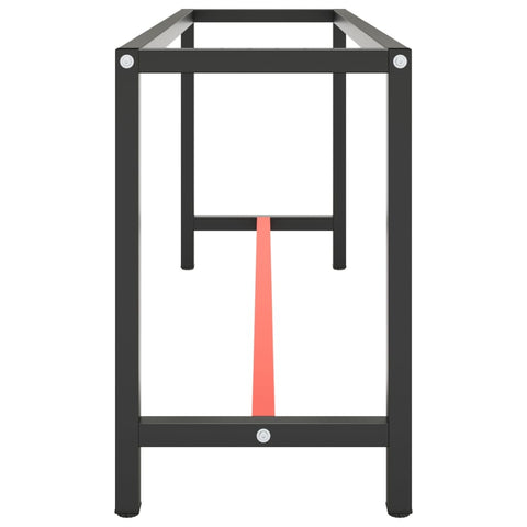 vidaXL Work Bench Frame Matte Black and Matte Red 190x50x79 cm Metal
