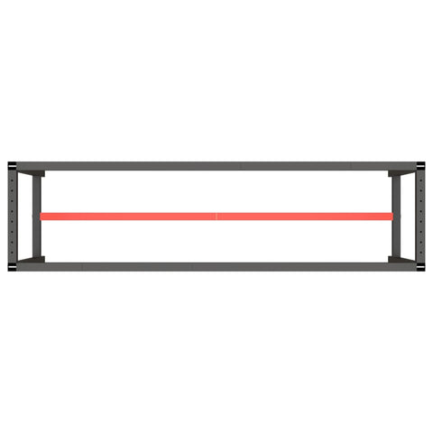 vidaXL Work Bench Frame Matte Black and Matte Red 190x50x79 cm Metal
