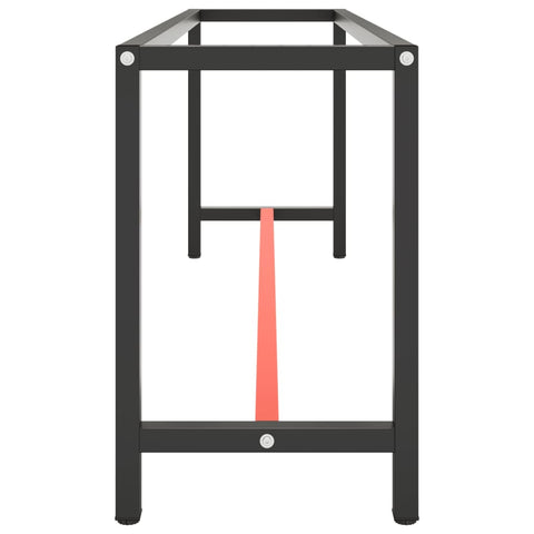 vidaXL Work Bench Frame Matte Black and Matte Red 210x50x79 cm Metal