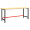 vidaXL Work Bench Frame Matte Black and Matte Red 180x57x79 cm Metal