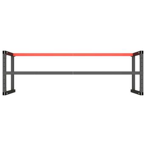 vidaXL Work Bench Frame Matte Black and Matte Red 180x57x79 cm Metal