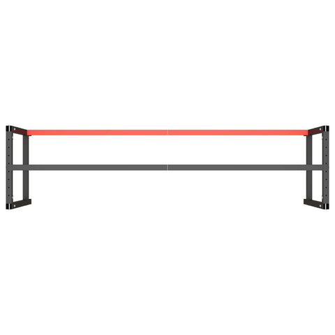 vidaXL Work Bench Frame Matte Black and Matte Red 220x57x79 cm Metal