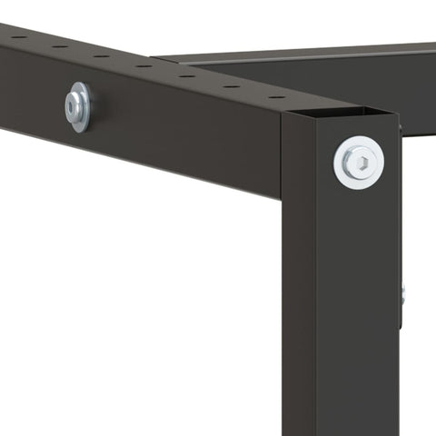 vidaXL Work Bench Frame Matte Black and Matte Red 220x57x79 cm Metal