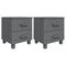 vidaXL Bedside Cabinets HAMAR 2 pcs Dark Grey 40x35x44.5 cm Solid Wood