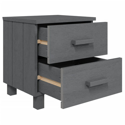 vidaXL Bedside Cabinets HAMAR 2 pcs Dark Grey 40x35x44.5 cm Solid Wood