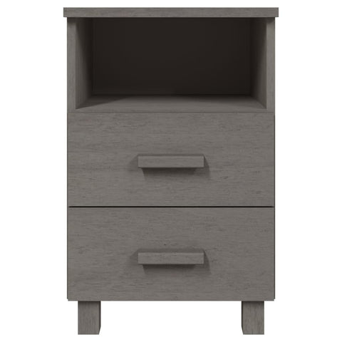 vidaXL Bedside Cabinet HAMAR Light Grey 40x35x62 cm Solid Wood Pine