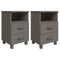 vidaXL Bedside Cabinets HAMAR 2 pcs Light Grey 40x35x62 cm Solid Wood