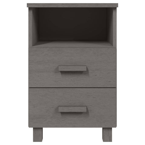 vidaXL Bedside Cabinets HAMAR 2 pcs Light Grey 40x35x62 cm Solid Wood