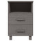 vidaXL Bedside Cabinets HAMAR 2 pcs Light Grey 40x35x62 cm Solid Wood