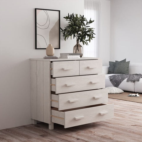 vidaXL Sideboard HAMAR White 79x40x80 cm Solid Wood Pine