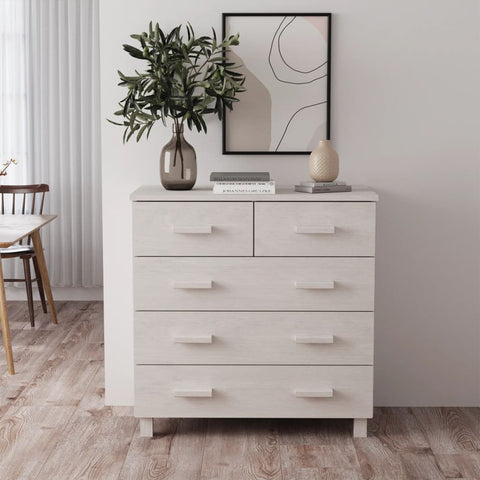 vidaXL Sideboard HAMAR White 79x40x80 cm Solid Wood Pine