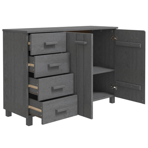 vidaXL Sideboard HAMAR Dark Grey 113x40x80 cm Solid Wood Pine