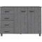 vidaXL Sideboard HAMAR Dark Grey 113x40x80 cm Solid Wood Pine