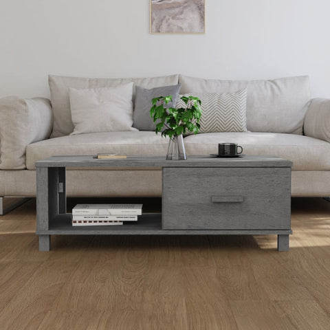 vidaXL Coffee Table HAMAR Dark Grey 100x55x35 cm Solid Wood Pine