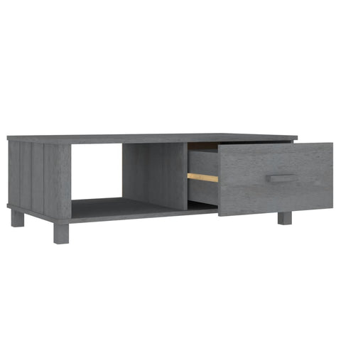 vidaXL Coffee Table HAMAR Dark Grey 100x55x35 cm Solid Wood Pine
