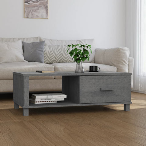 vidaXL Coffee Table HAMAR Dark Grey 100x55x35 cm Solid Wood Pine