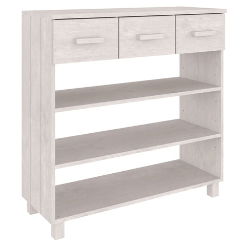 vidaXL Console Table HAMAR White 90x35x90 cm Solid Wood Pine