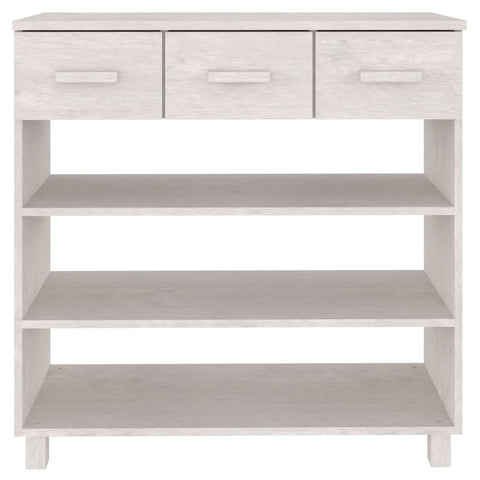vidaXL Console Table HAMAR White 90x35x90 cm Solid Wood Pine