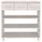 vidaXL Console Table HAMAR White 90x35x90 cm Solid Wood Pine