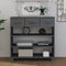 vidaXL Console Table HAMAR Dark Grey 90x35x90 cm Solid Wood Pine