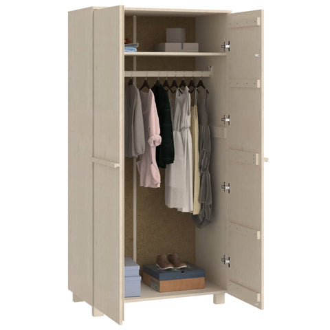 vidaXL Wardrobe HAMAR Honey Brown 89x50x180 cm Solid Wood Pine